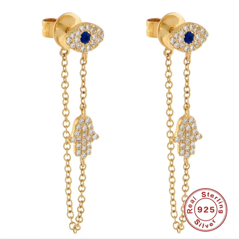 BOAKOReal925SterlingSilverJewelryAccessoriesPiercingEyesCZStudEarringsForWomenFashionEarringsFemalePendientes-AliExpress
