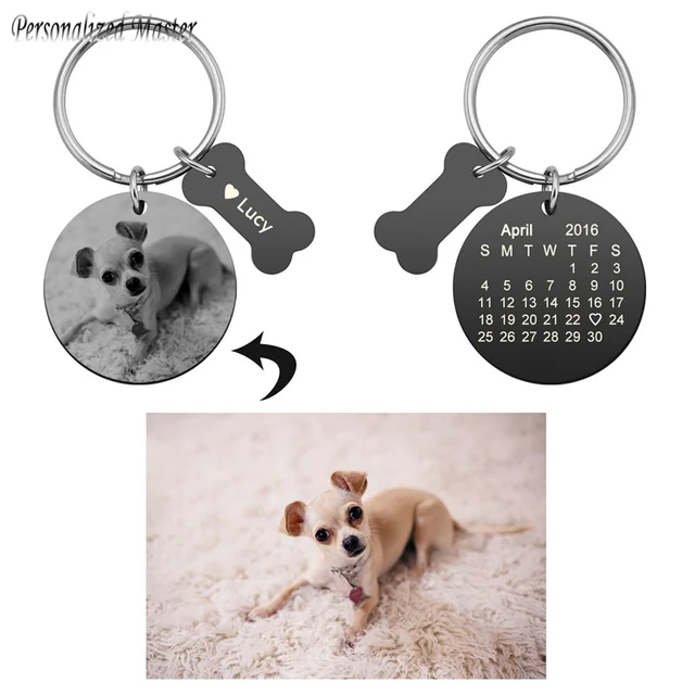 Customized Pet Photo Calendar Keychain 1