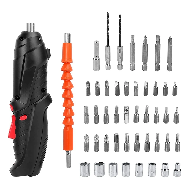 

HOT-Rechargeable Mini Electric Screwdriver 90°-180°Rotating Handle LED Wireless Screwdriver Drill Electric Screw Driver