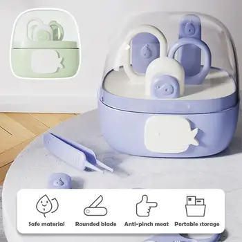 Baby Nail Kit 4-in-1 Cartoon Fingernail Clippers Grooming Care Nail Scissors Set Manicure Care Safe Clippers Scissors File 2