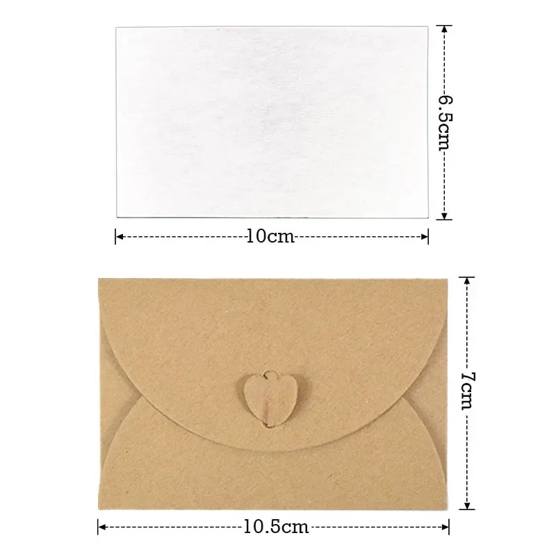 10/20/30Pcs Kraft Paper Greeting Card with Envelope Featival Blessing Card DIY Gift Cards Birthday Wedding Party Invitation