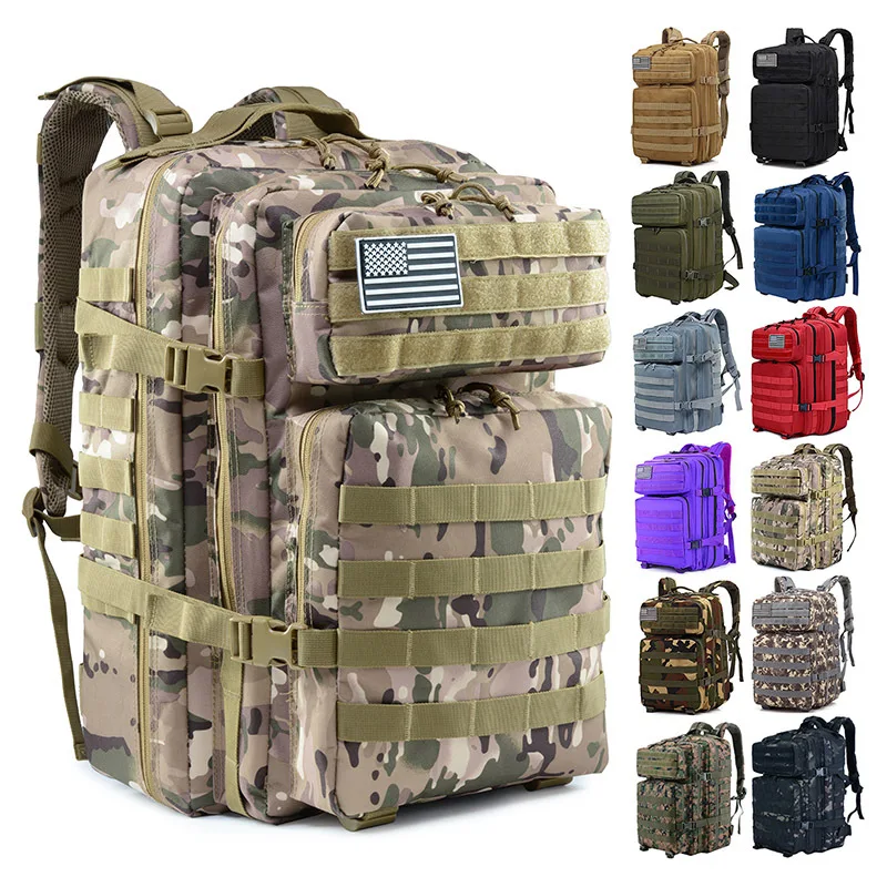 

50L Tactical Backpack 3 Day Assault Pack Molle Bag Mochilas Man Outdoor Waterproof Military Rucksack for Hiking Camping Hunting