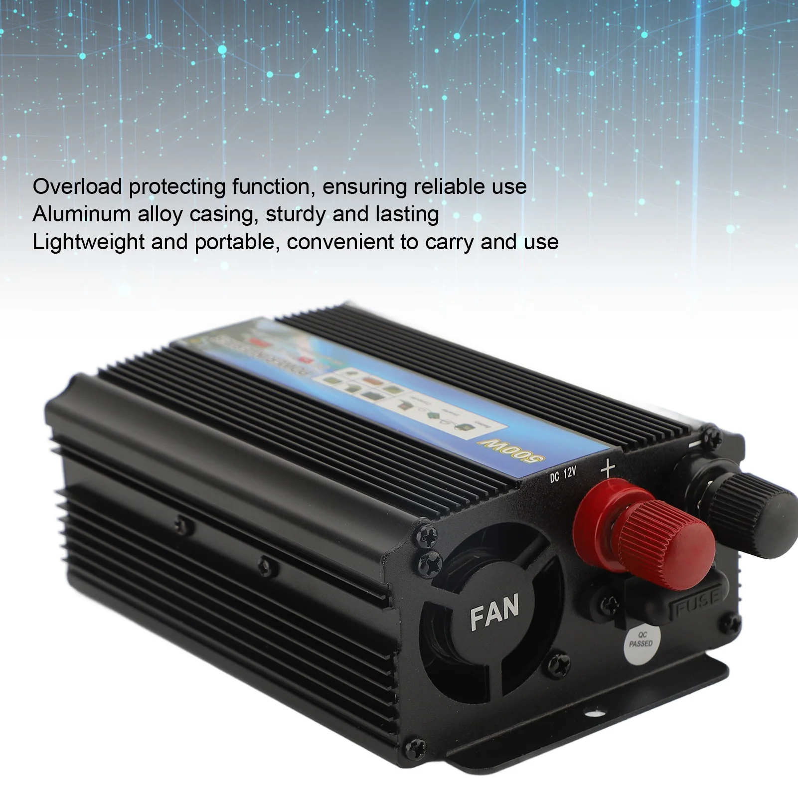 To AC Power Converter 12V Power Inverter 500W High Efficiency Aluminum Alloy To AC Power Converter For Car Home Use