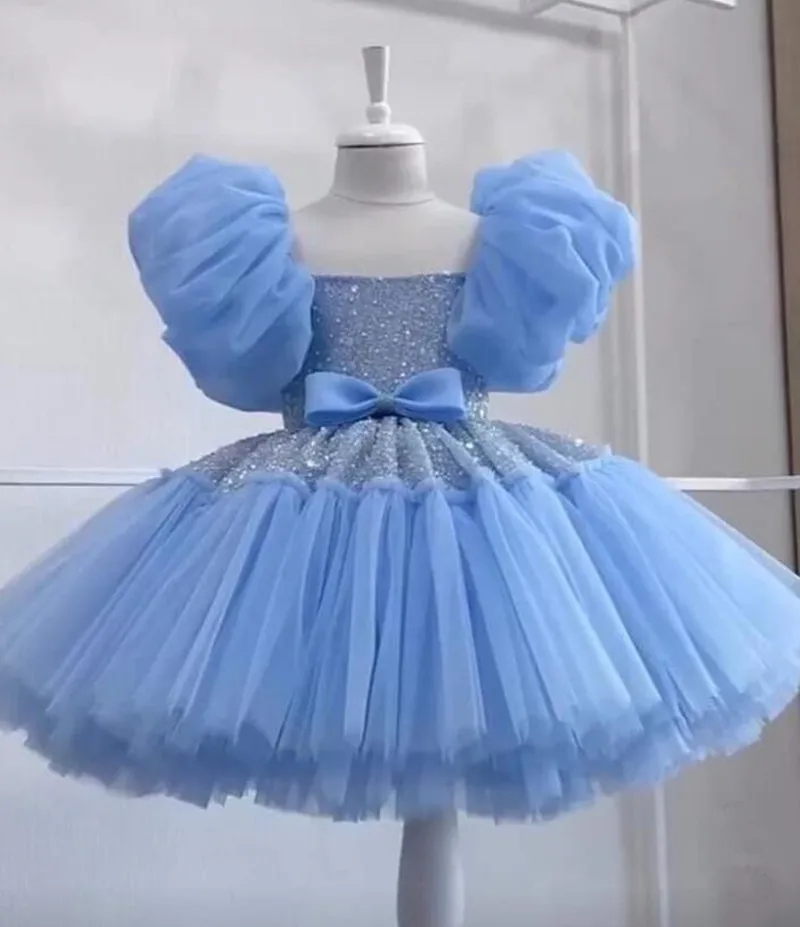 

Puffy Toddler Dress for Special Occasions Layers Tulle Square Neck Tutu First Birthday Party Christmas Dress Prom Gown