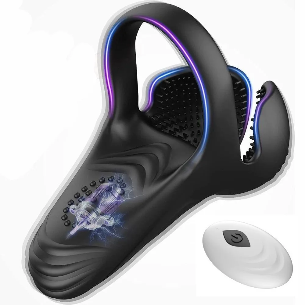 Vibrating Cock Ring Sex Toys for Men Penis Ring Vibrator Male Sex Toy for Testicle Stimulator Adult Toy for Men Erection Adult