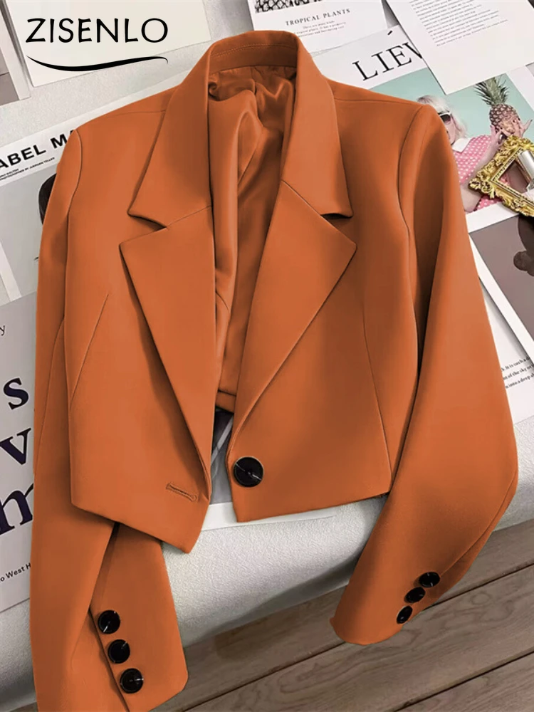 Blazer Woman Spring New Solid Color Temperament Suit Jacket Fashion Trend Suit Elegant Outerwears Korean Reviews Many Clothes