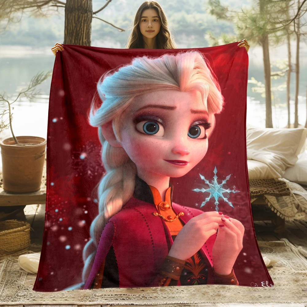 Frozen Elsa Cute Cartoon HD Art Print Blanket.Warm Flannel,Bedroom,Living Room Sofa,Bed,Chair,Gifts,Picnics,Trips,Camp,Blankets. 2