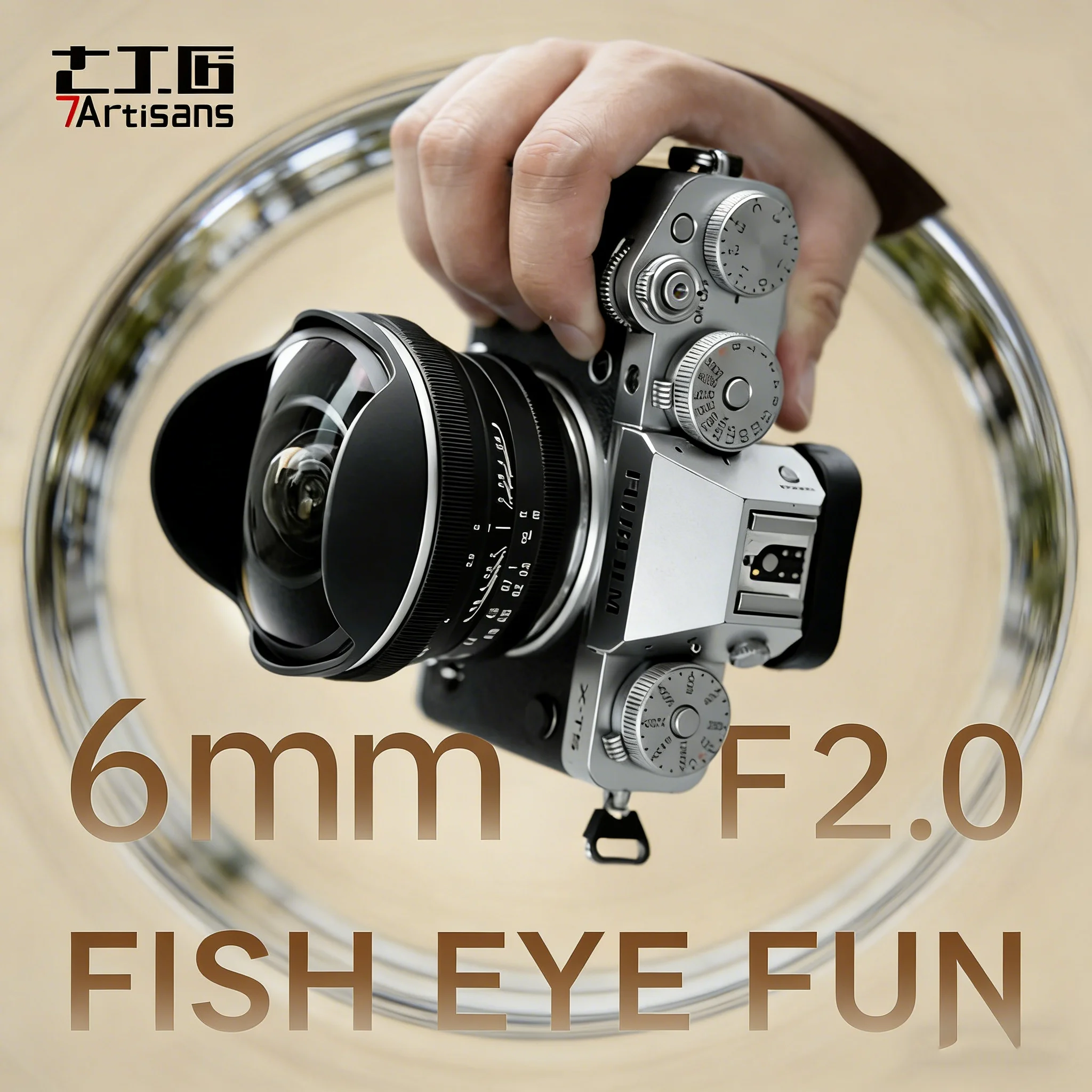 7artisans 6mm F2.0 어안렌즈 APS-C 수동 초점 카메라 렌즈 (캐논 RF, E, 니콘 Z, 후지필름 XF, M/43 마운트 카메라용)