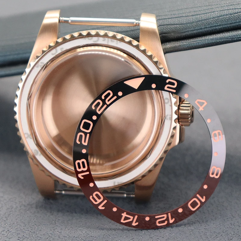 

Rose Gold Men'S 40mm Watch Case 316L stainless Steel For Seiko Nh35 Nh34 NH36 Eta 2824 Miyota 8215 Movement 28.5mm GMT-MASTER