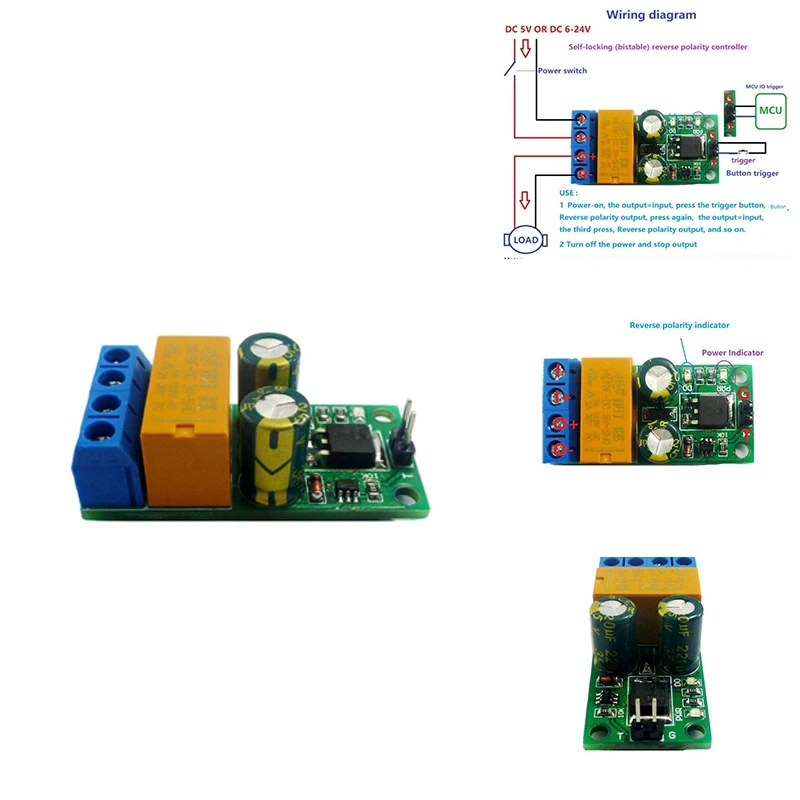 

NEW-2A Self-Locking Bistable Reverse Polarity Controller Relay Module DR55B01 Motor Forward/Reverse Controller Board