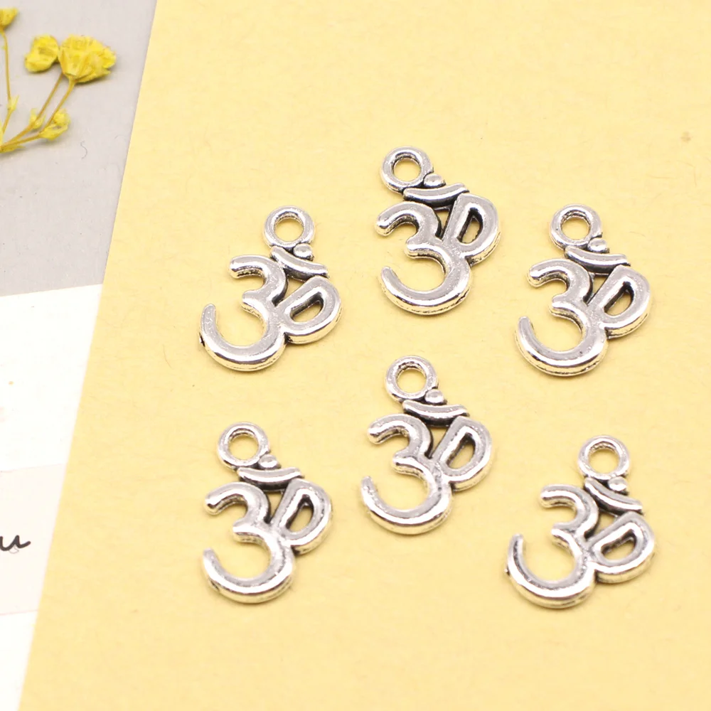 

20pcs 16x11mm OM Symbol Charms Pendant For Necklace Make Accessories Beautiful Jewelry Antique Silver Color