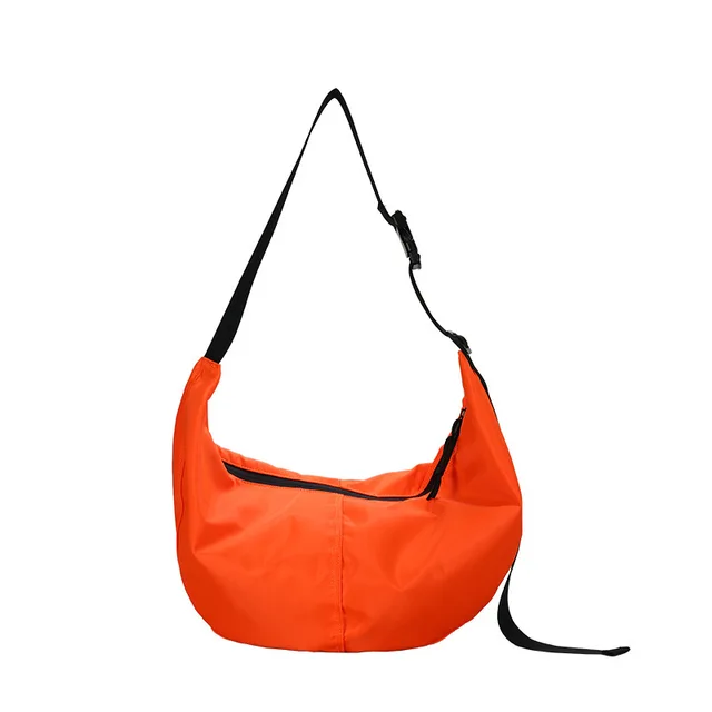 Men's and women's shoulder bag leisure student bag high quality Oxford women's crossbody bag waterproof outdoor fitness bag orange