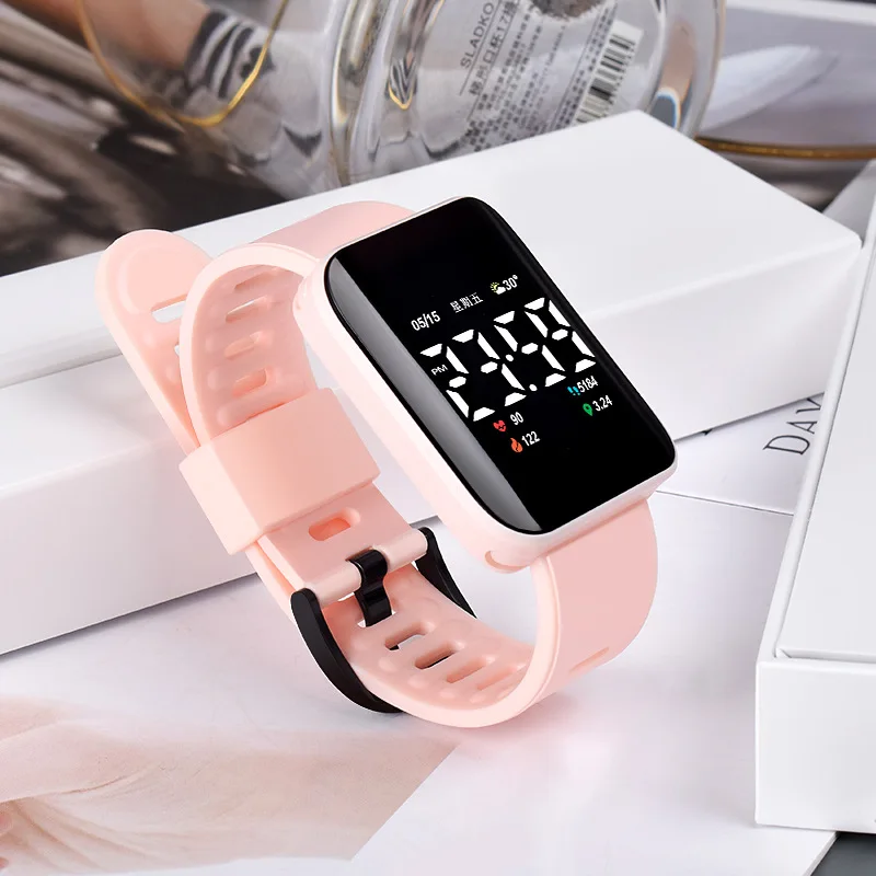 Digital Watch For Men Women LED Electronic Unisex Watch Fashion Casual Simple Silicone Strap Square Dial Clock Zegarek Damski