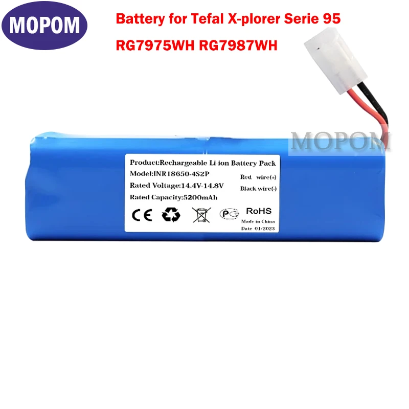 New-14-4V-5200mAh-6800mAh-Battery-for-Tefal-X-plorer-Serie-95-RG7975WH ...
