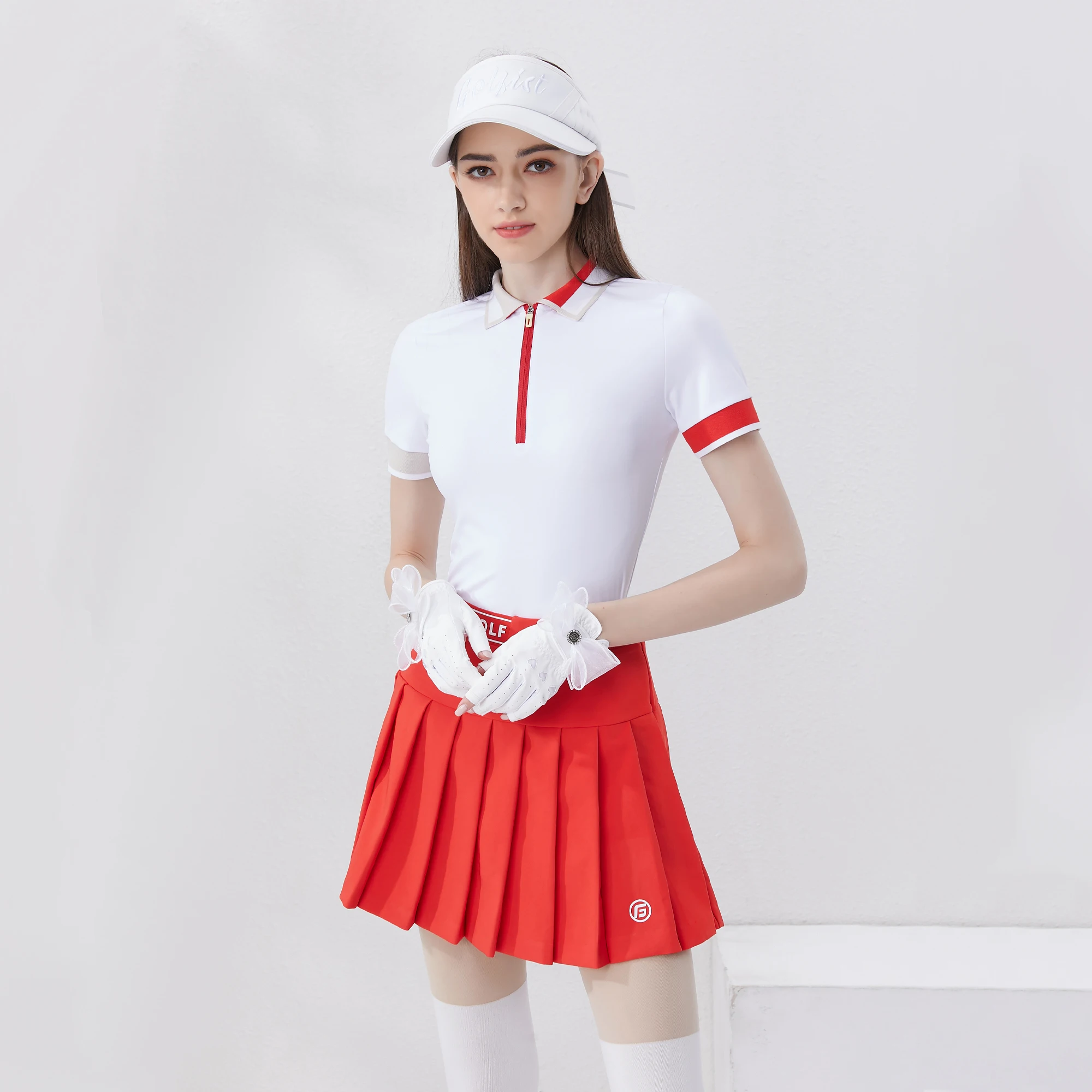Golfist Golf Wear Ladies Polo Shirt Zipper Short Sleeve T-shirt Quick Dry Outdoor Athletic Tops Women's Golf Clothing women golf clothing