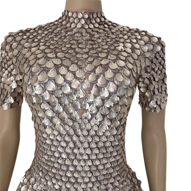 Metallic Short Party Dress Bodysuit 18