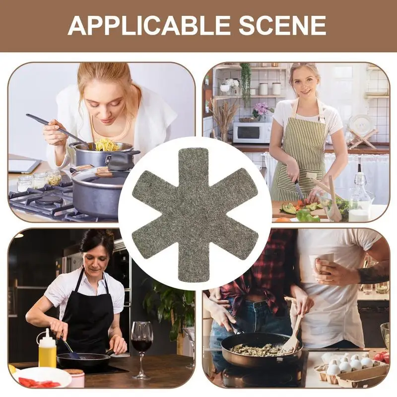 Felt Pot Mat 3pcs 26cm Kitchen Pot Bottom Protective Pad Cookware Divider Pad Stacking Pan Protector Coaster Placemat Table Mat
