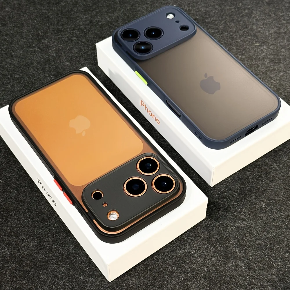 Transparent Matte Shock-Resistant Case with Soft Edges and Hard Shell Back Cover
