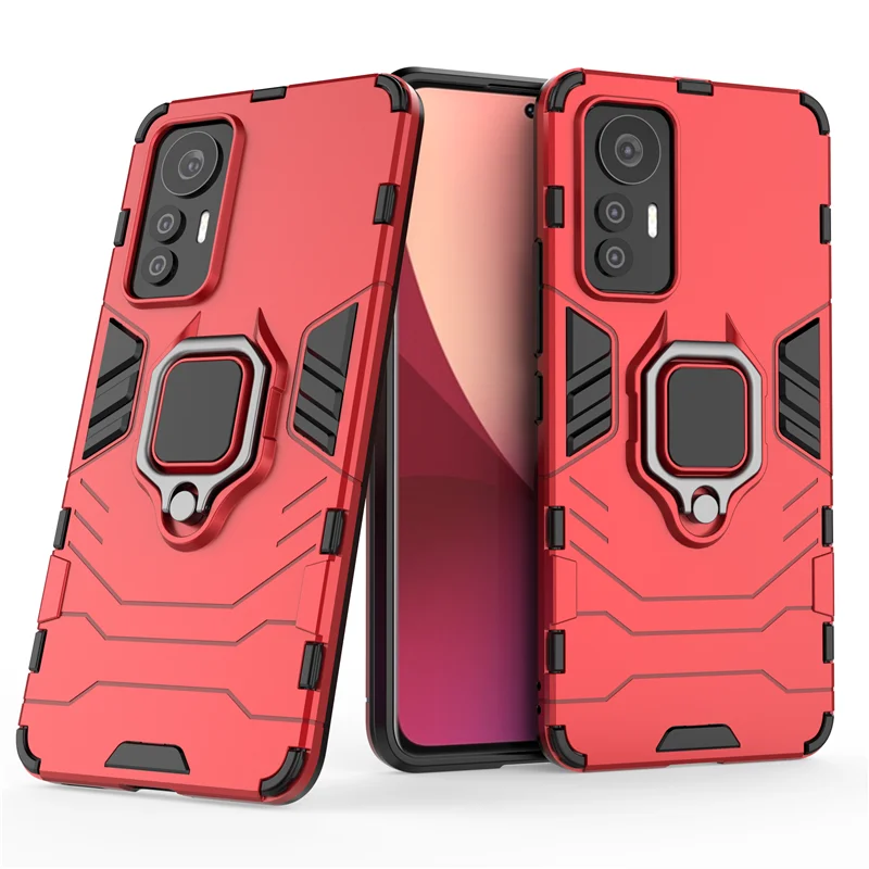 Für Xiaomi Mi 12 11T 11 11X 11i Pro Lite Ultra Hybrid Hard PC + Soft TPU Armor Anti-Drop Case Rotierender Ringständerhalter_voghion.com