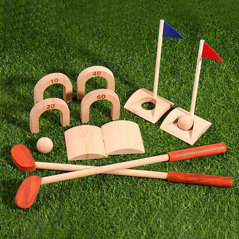 

Puxida Montessori Wooden Toys Children Golf Sport Game For Indoor Outdoor Early Learning Toys Hand-eye Coordination