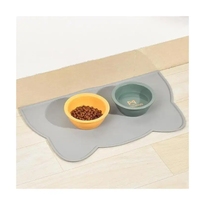 1 Pcs Cat And Dog Meal Mat Pet Silicone Mat Cat Head Type Easy To Clean Anti Overflow Waterproof And Anti Slip Mat