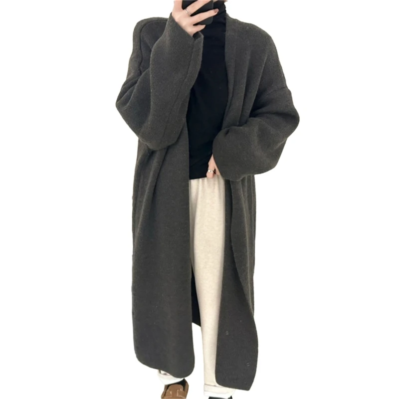 

Long Cardigan Coat Slouchy Knit Maxi Sweater Coat Open Front Long Sleeve Sweater Dropship