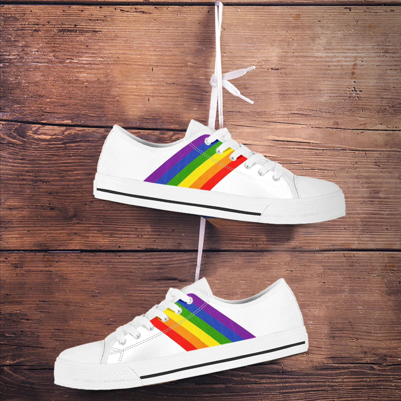 Canvas Sneakers LGBT Pride Women Shoes Couple Canvas Shoe Casual Women Sport Shoes Male Flat Lace-Up Adult Zapatillas Mujer