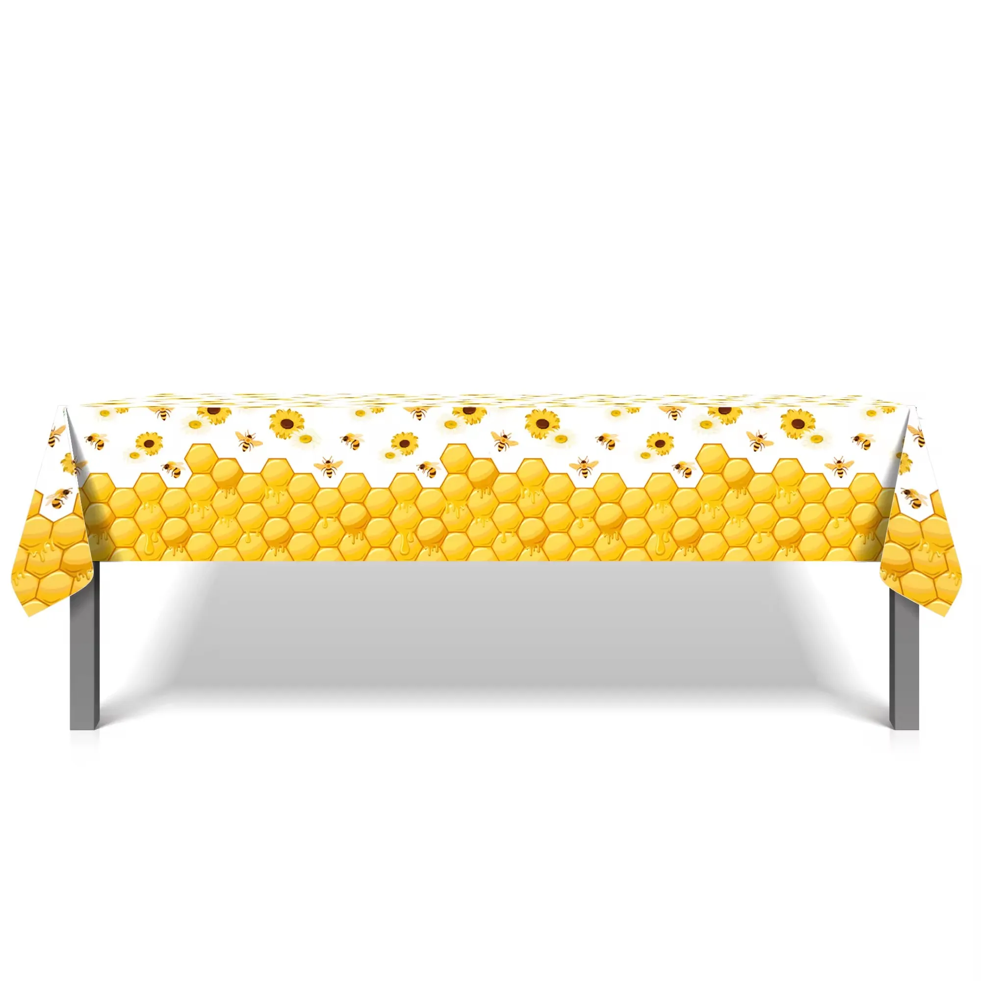 Birthday Party Supplies Disposable Tablecloth Party Supplies Party Decorations Honey Bee Sunflower PE Table Cover Birthday Party Decorations Plastic Tablecloth Disposable Camping Mat
