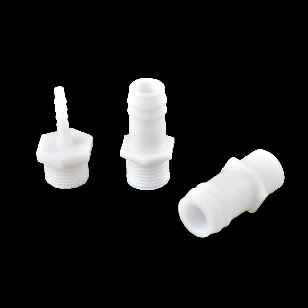 G1/2 3/4 Male Thread To To Barb 4/6/8/10/12/14/16/18/20mm Plastic Hose Connector Fittings Drip System Aquarium Pipe Coupler 5