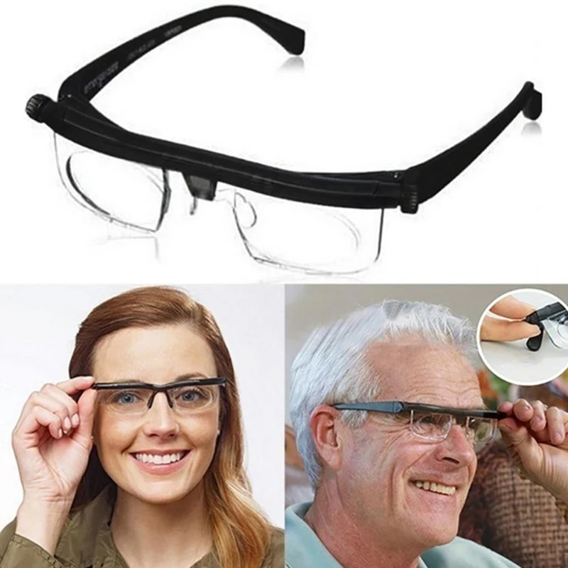 

Adjustable Strength Lens Eyewear Variable Focus Distance Vision Zoom Glasses