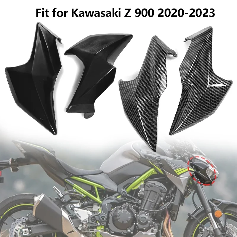 Carénage Phare Moto Accessoires Moto, Carénage Phare Avant Supérieur Bec Couverture Supérieur Pour KAWASAKI Pour Z 900 Pour Z900 2020 2021 Lampe Masque (Couleur : Aspect Fibre De Carbone