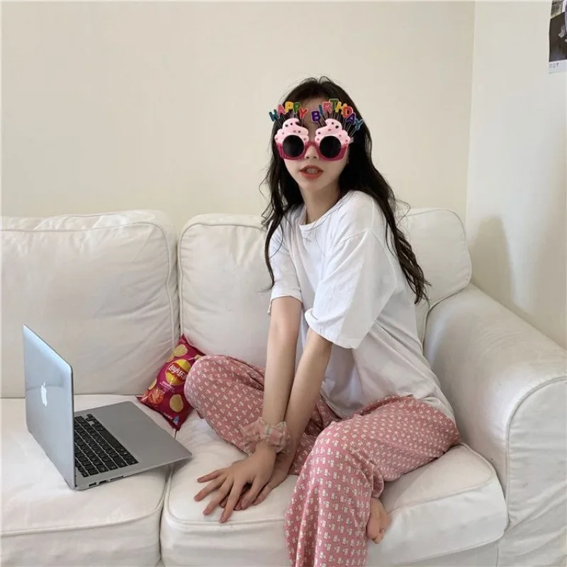Sleeping Pants for Women in Spring Lazy Home Pants Thin Loose Oversized Long Pants Wide Legs Suitable for Outdoor Wear in Summer