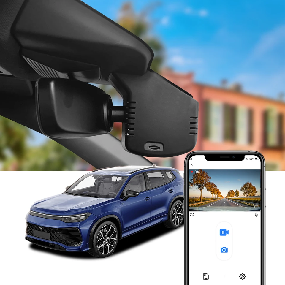 Fitcamx Dashcam Auto Voor Achter Geschikt voor VW Volkswagen Tiguan 2018-2024 (HD2-6108), OEM
