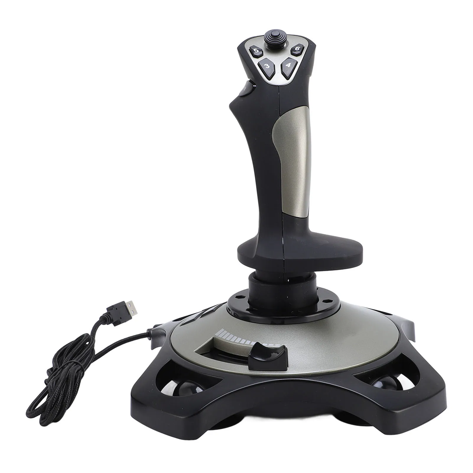 Joystick de vol USB avec base stable, manche ergonomique et touches programmables pour simulateur