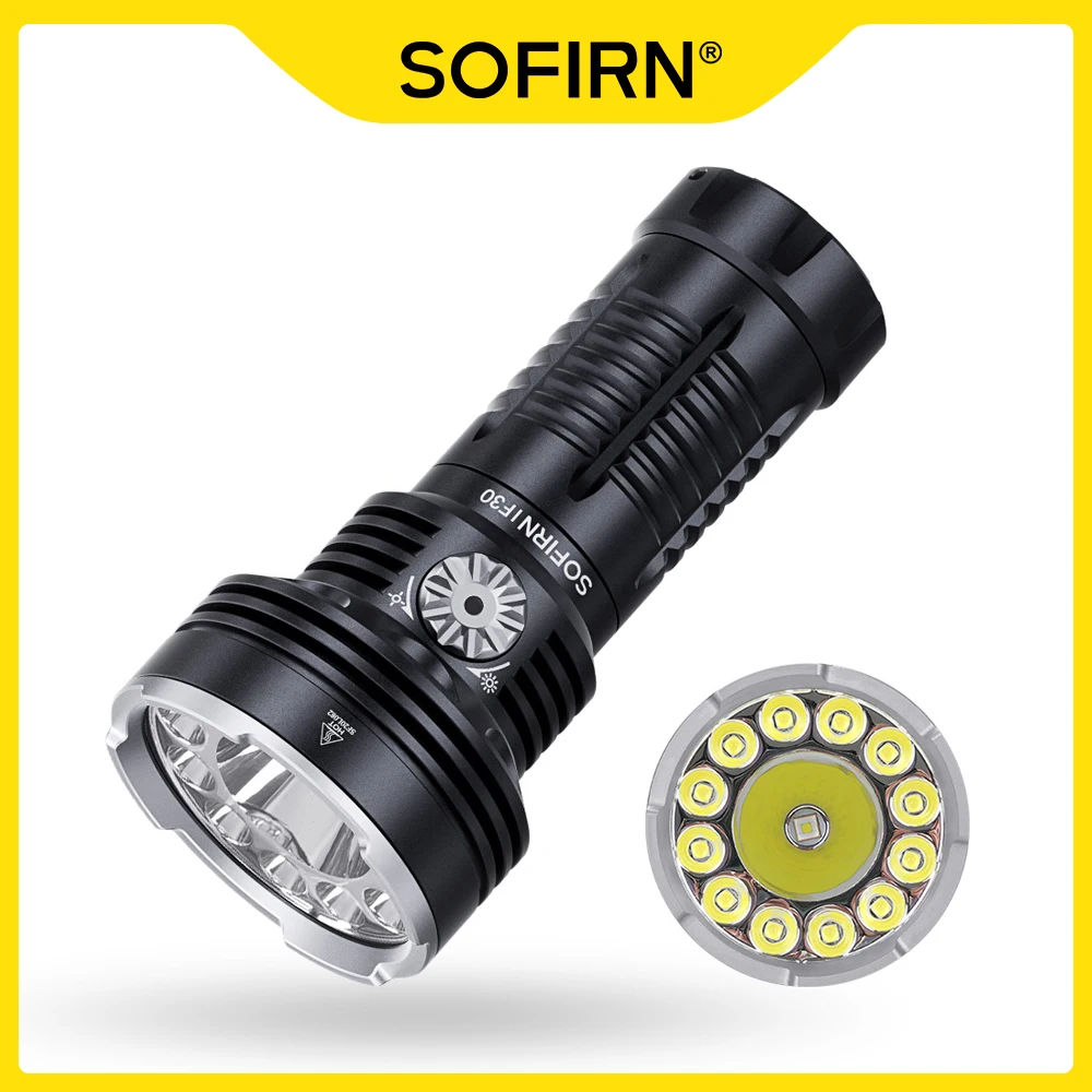 Sofirn IF30 LUMINUS SFT4 LED Flashlight Powerful 12000lm 32650 Battery Lanterna USB C Rechargeable Torch Outdoor Light