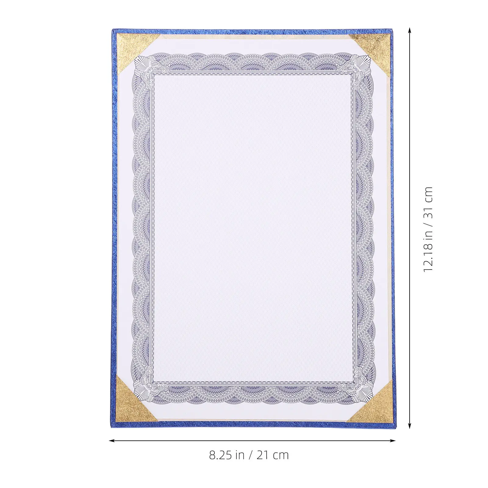 1장의 빈 증명서 용지, 고급 두꺼운 무광 마감 디플로마 내부 라이너, 상장, 증명서, 졸업, 학교용