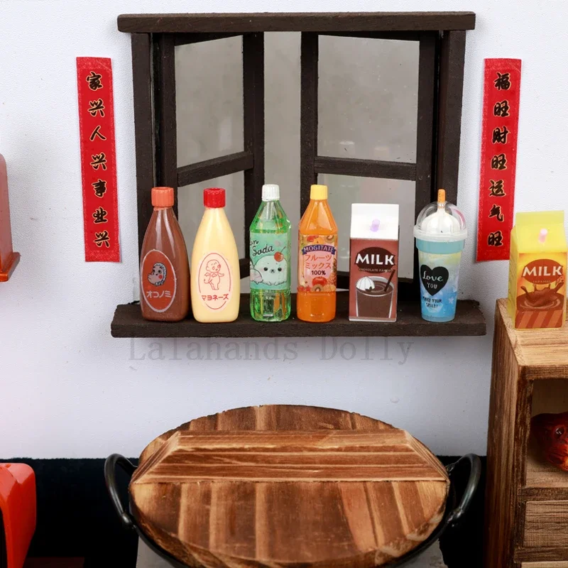 Dollhouse Mini Drink Milk Tea Bottle Food Play Model Shoot Props Children Play Toys for Dollhouse Decorative Accessories