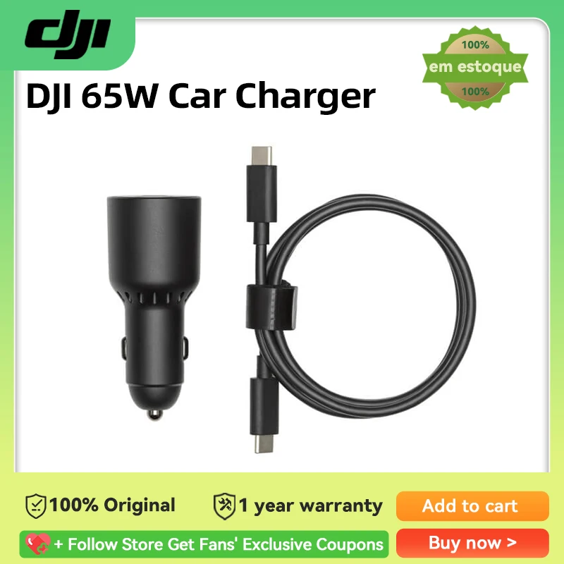 DJI 65W Car Charger for DJI Mavic 3 Series / Air 3S / Flip Avata 2 Neo Drone Original Accessories