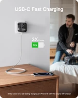 LENCENT International Travel Adapter Travel Charger with 3 USB Port and 1 Type C All-in-one Wall Charger for US EU UK AUS Travel - Image 5
