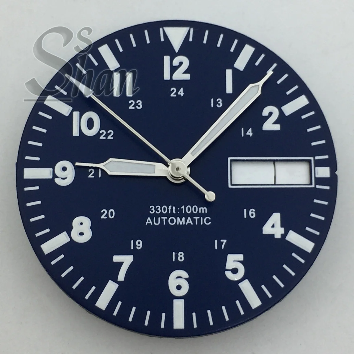 Green Luminous Dial with Weekly Date Window for Replacement Parts – 29mm