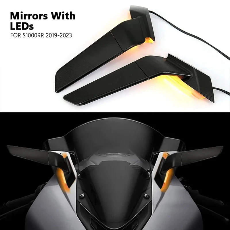 LED 방향 지시등 포함 사이드 미러 오토바이 백미러, BMW S1000RR S1000 RR S1000rr 2019-2023 부품