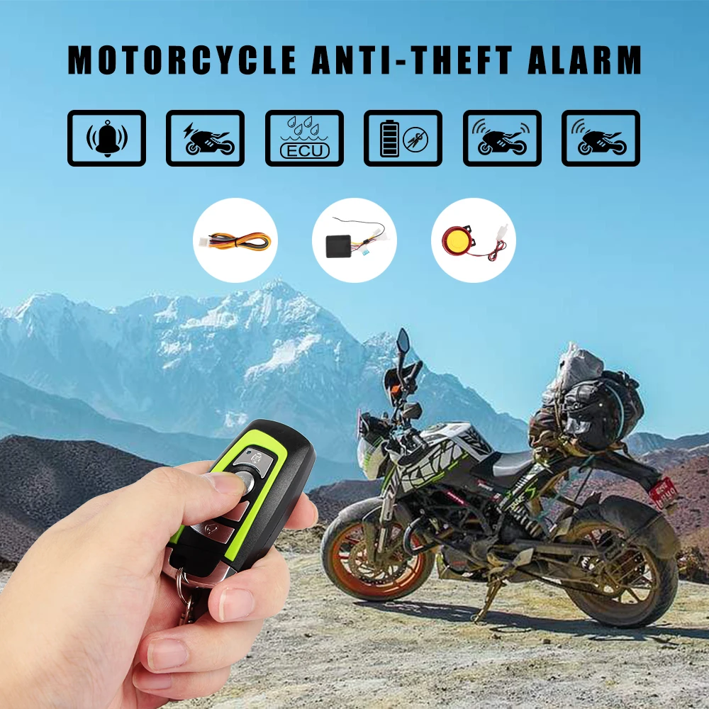 

12V Motorcycle Accessories Warning System With Control Horn 125db Security Alert Alarm Electric Bicycle Bike Motorbike Universal