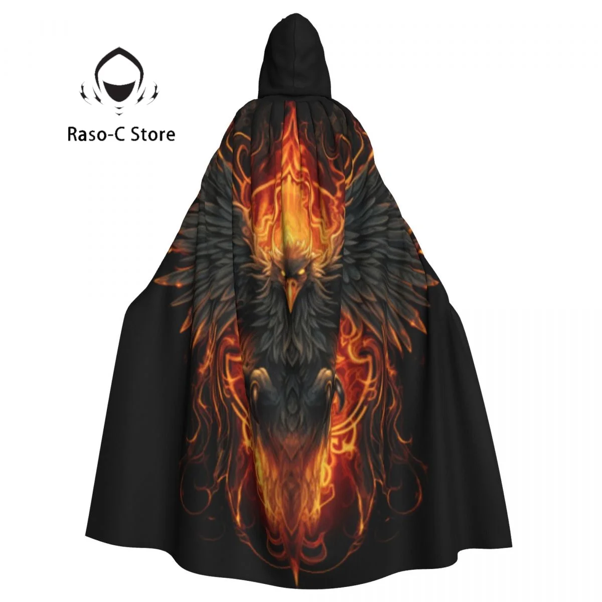 

Phoenix Mythical Bird Hooded Cloak Polyester Unisex Witch Cape Costume Accessory