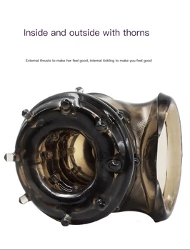 Reusable Penis Extender Cock Rings Delay Ejaculation Penis Condoms Dick Sleeve Silicone Glans Cover Enlargement Sex Toys For Men 3