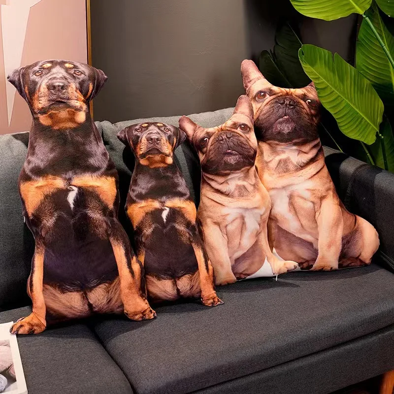 New 3D Simulation Dog Shiba Inu Bulldog Labrador Corgi Cute Pillow Sofa Bed Car Pillow Cushion Home Decoration Dog Lover Gift