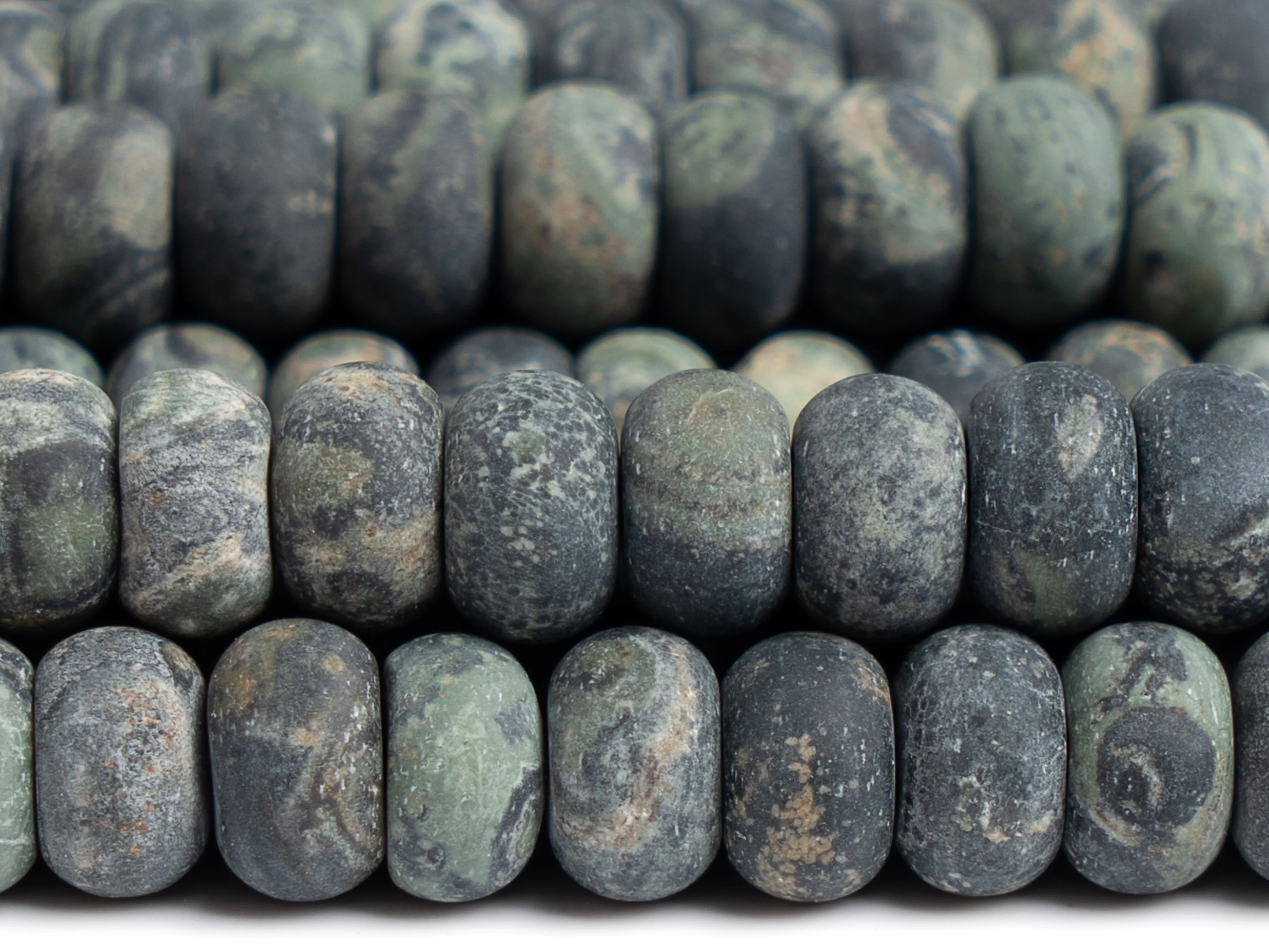 

Matte Kambaba Jasper Beads Grade AAA Genuine Natural Gemstone Rondelle Size Options 6/8/10mm for Jewelry Making