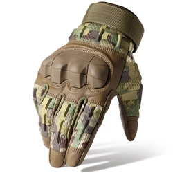 Enhanced PU Leather Full Finger Touch Screen Tactical Gloves - Non-Slip Protective Gear - M (CP)