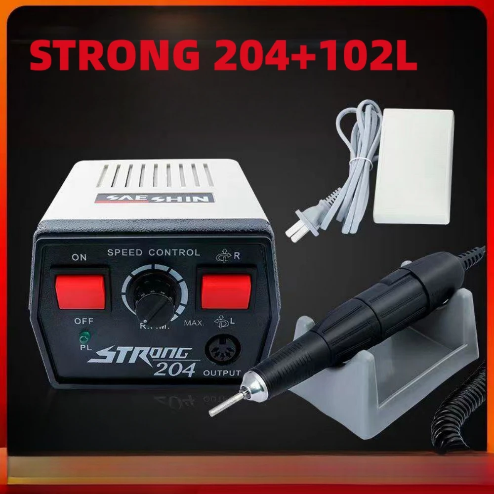 65W STRONG 204 90 Dental Manicure Machine STRONG102L Polish Jewelry Handle Electric Nail Drill Goldsmith Engraver Sanding Device 2