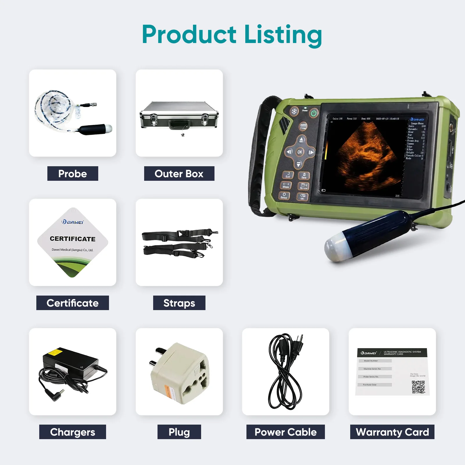 3.5MHz Veterinary Ultrasound Machine Convex Probe Vet Pregnancy Scanner Portable for Pig Sheep Dog Animals
