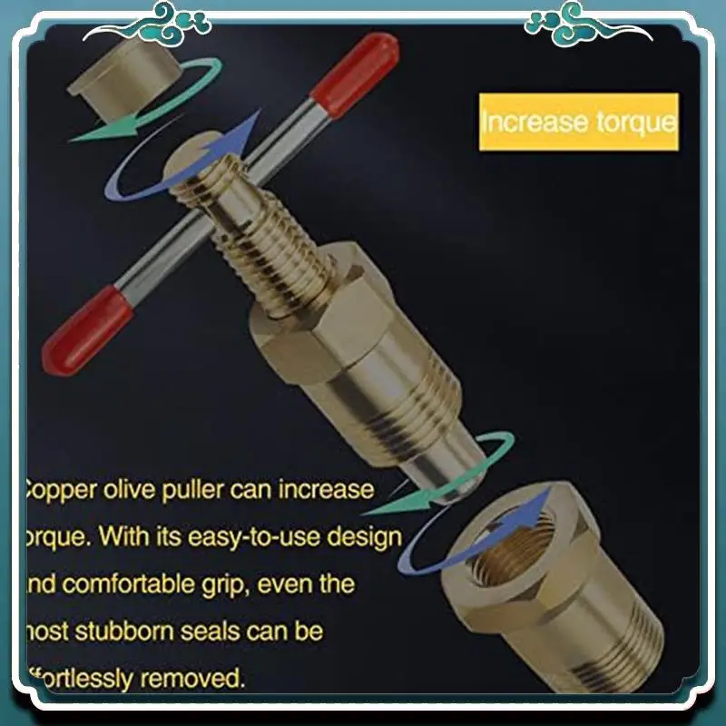 1 PCS Compression Valve Removal Tool Gold Copper For Olive Puller With Diameters Of 1/2 Inch &3/4 Inches Ferrule
